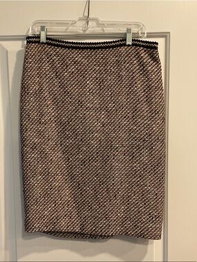 Talbots Black and Cream Tweed Pencil Skirt